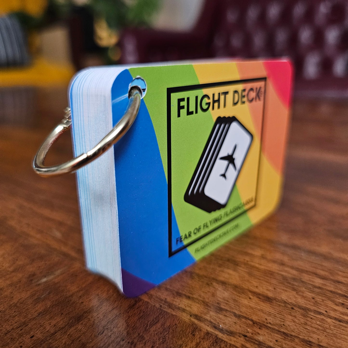 Flight Deck Fear of Flying Flashcards with Gold Ring Binder - RAINBOW LIMITED EDITION