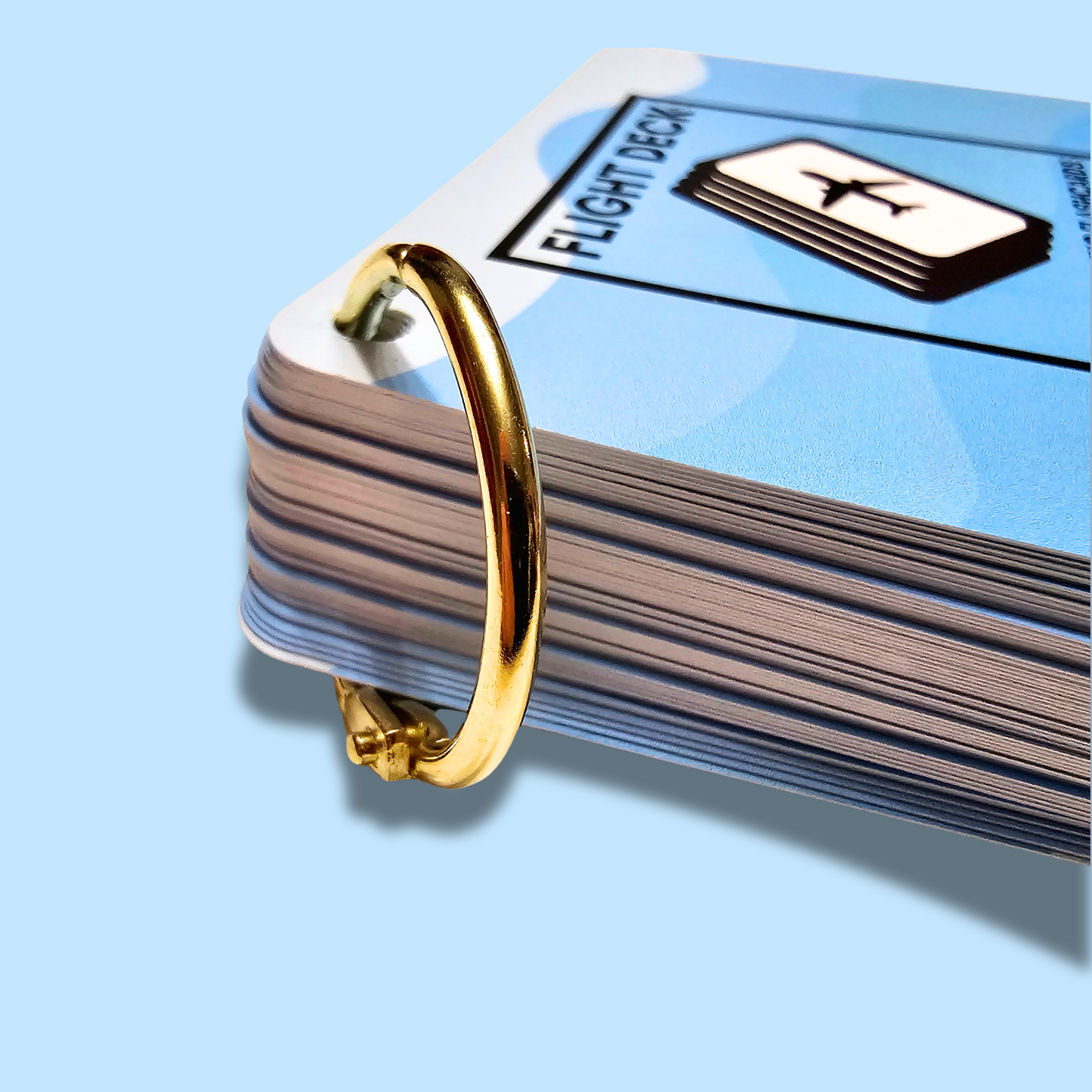 Flight Deck Fear of Flying Flashcards with Gold Ring Binder - BLUE WAVE
