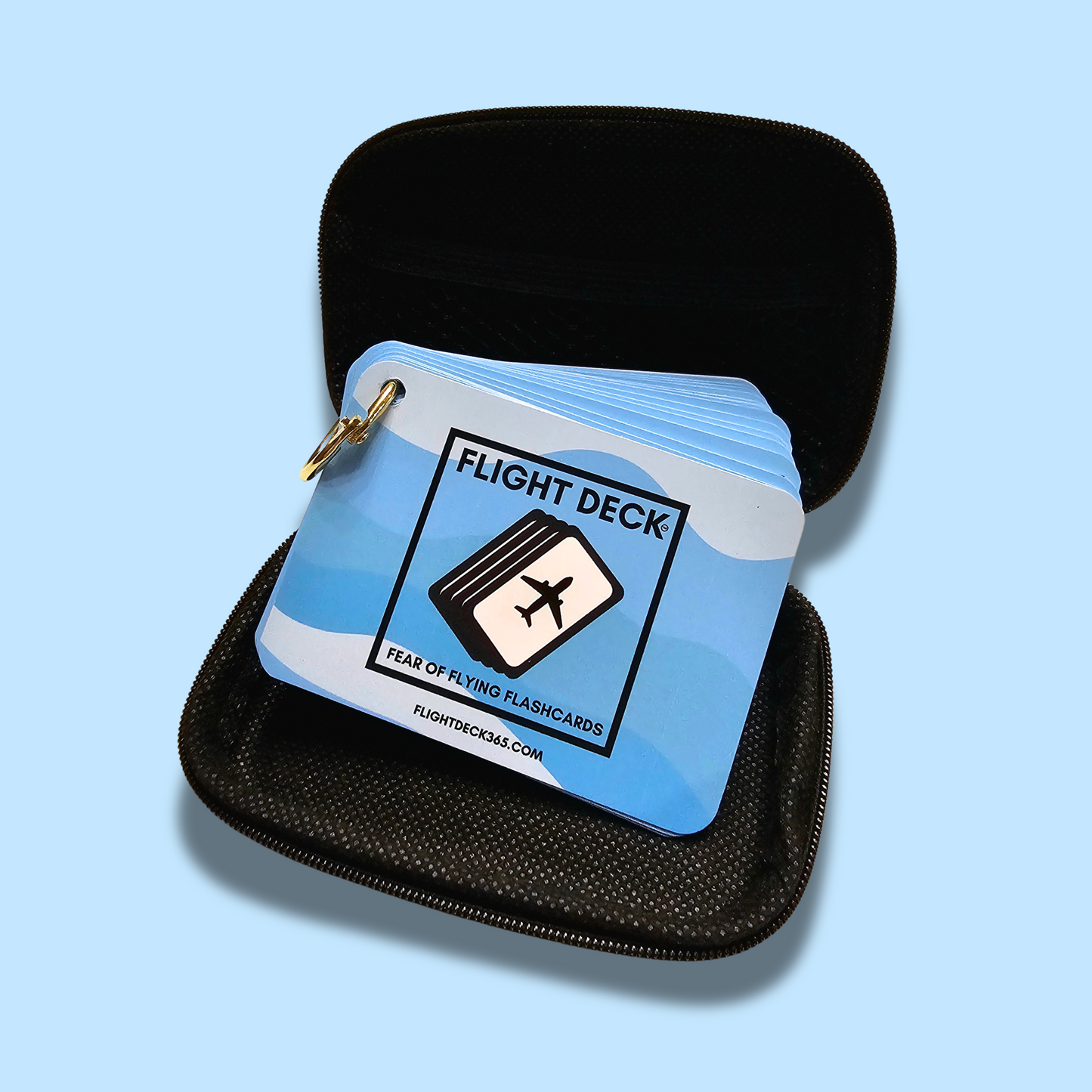 Soft Protective Storage Zipper Case - SKY BLUE (flashcards not included)