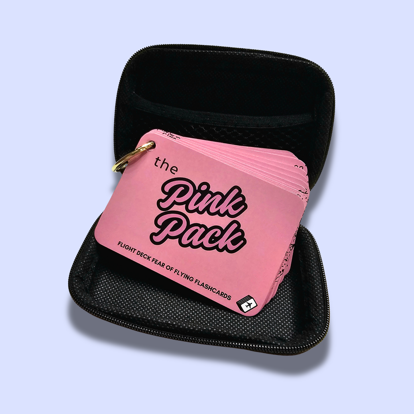 Soft Protective Storage Zipper Case - JET BLACK (flashcards not included)