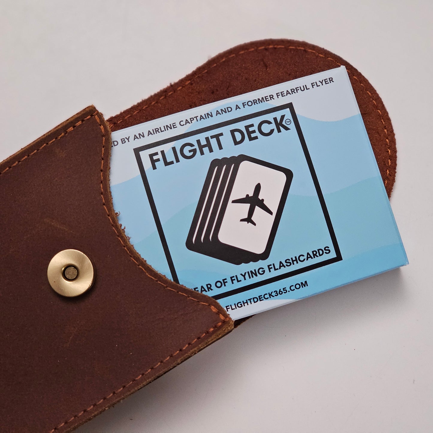 D- Leather Storage Case with the Flight Deck Logo (flashcards not included)