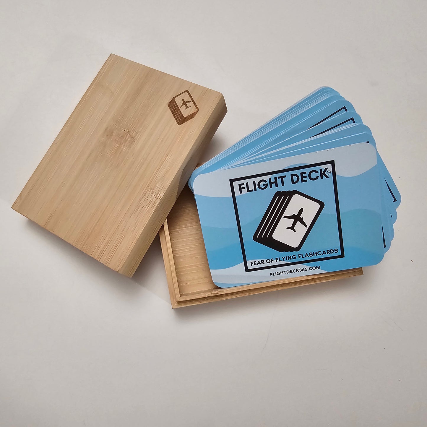 E- Bamboo Storage Case with Flight Deck Logo (flashcards not included)